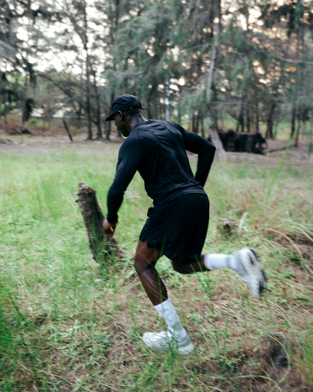 Black Fitted Long-Sleeve Top