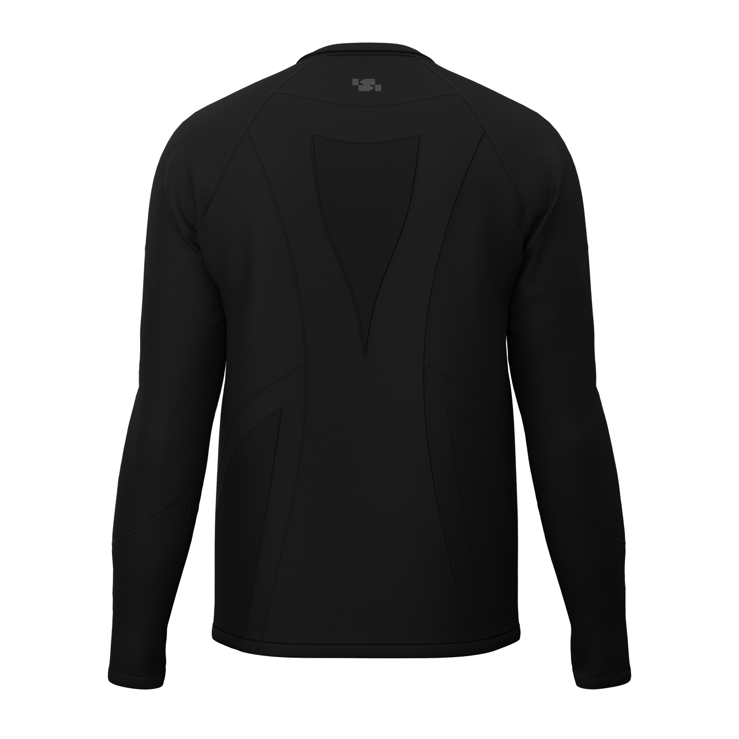 Black Fitted Long-Sleeve Top