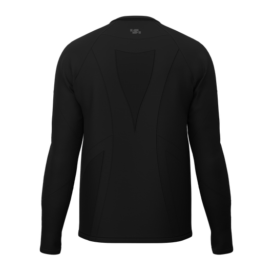 Black Fitted Long-Sleeve Top