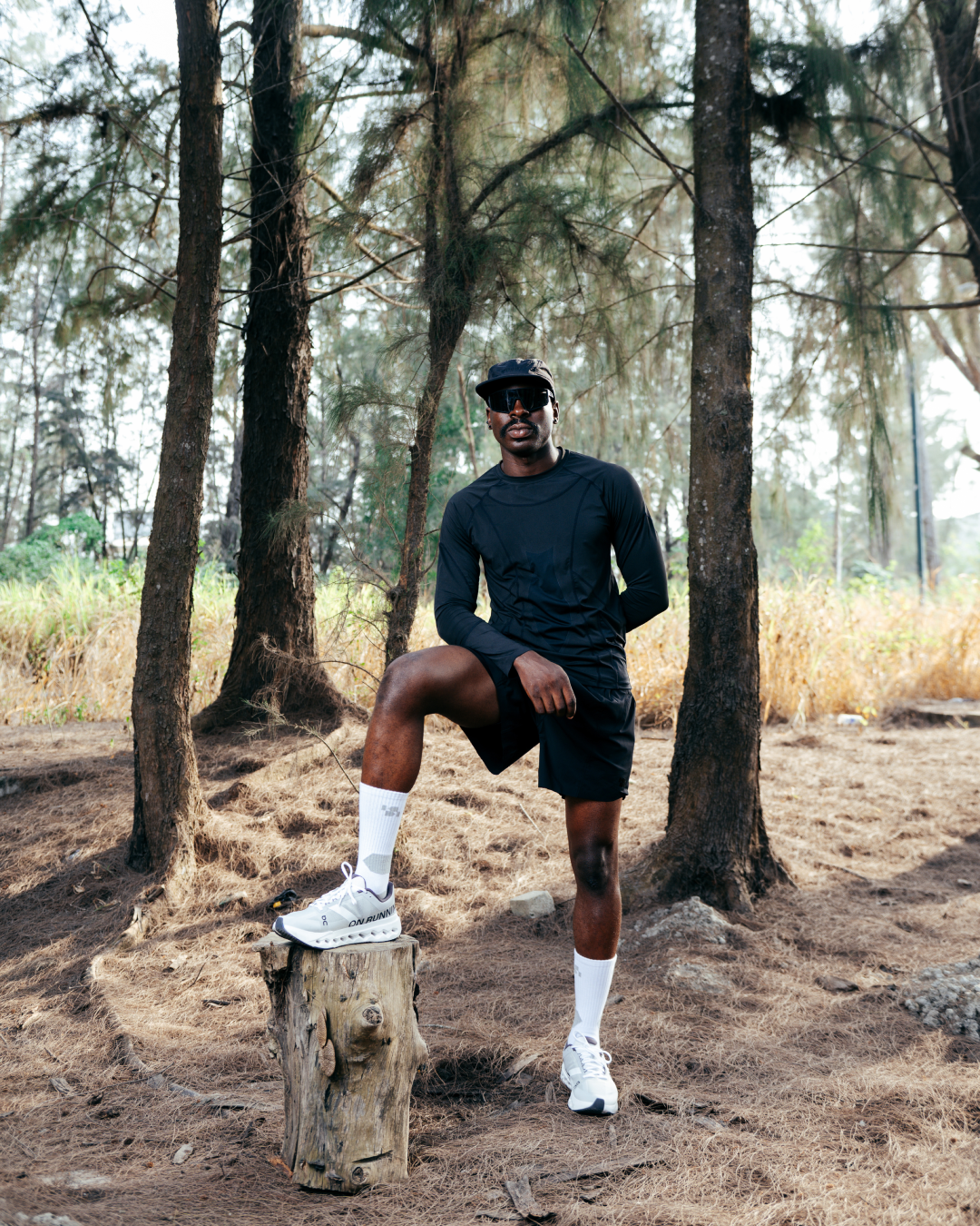 Black Fitted Long-Sleeve Top